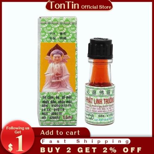 Vietnam Buddha Oil 1.5ml For Headache Toothache Stomachache Dizziness Back Pain Active Oil Tiger Balm