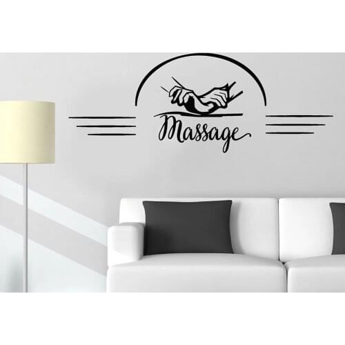 Wall Decal Massage Salon Relax Spa Room Therapy Hands Health Interior Decoration Vinyl Window Stickers Waterproof Art Mural M702