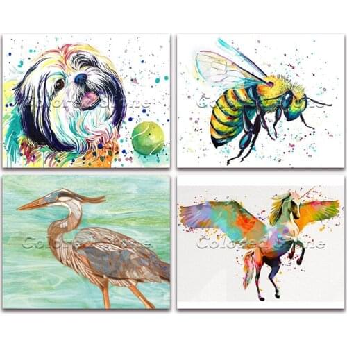 5D Full Square Diamond painting embroidery Cross stitch Animals Dog bee bird horse 3D DIY Round Drill Drawing mosaic 400