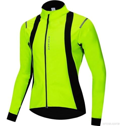 WOSAWE Winter Windproof Cycling Jacket Warm Up Bicycle Clothing Waterproof Repellent Front Sports Coat Thermal MTB Bike Jersey