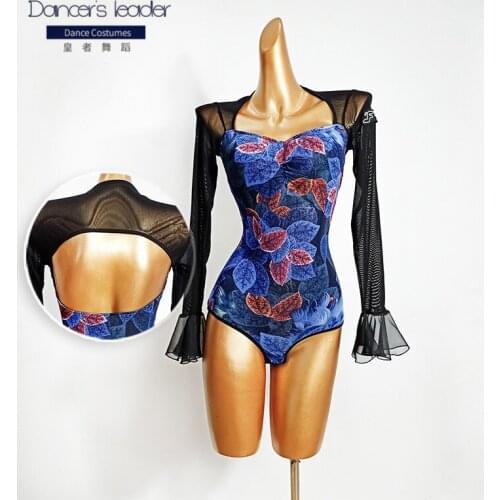 Latin Dance Tops Women Sexy Backless Long Sleeve Latin Practice Wear Mesh Ballroom Dance Performance Clothes Salsa Tops