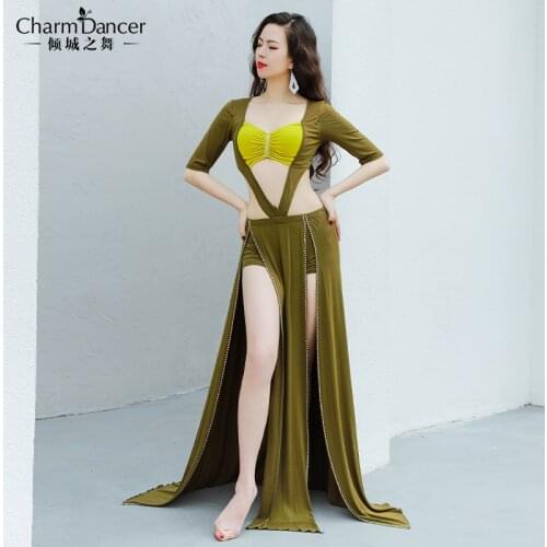 2021 NEW Womens Belly Dance Dance Suit Practice Clothes New Sexy Long Skirt+Top Bellydance Set Suit ZM353