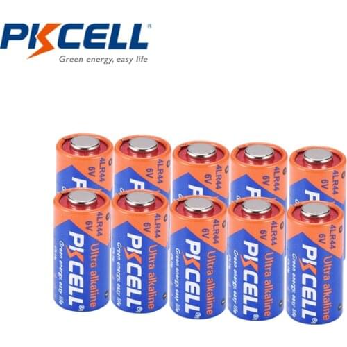 10Pcs PKCELL Battery 6V 4LR44 4A76 L1325 A544 Alkaline Battery Batteries Bateria Baterias For Dog Training Shock Collars
