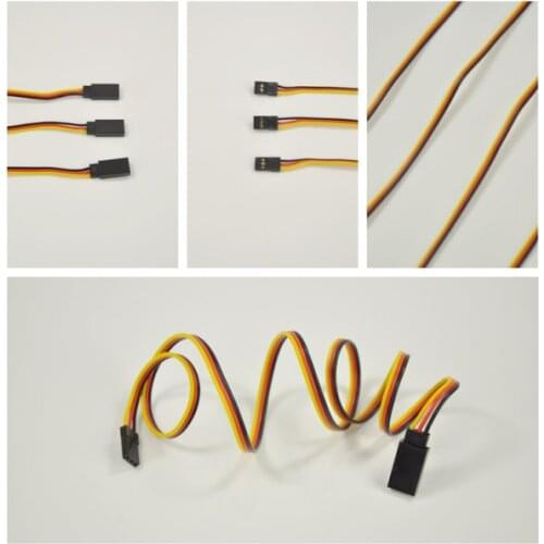 10pcs/lot 60 Cores 22AWG Servo Extension Lead Cord Wire Cale JR Plug 30cm 50cm 60cm 90cm For RC Model