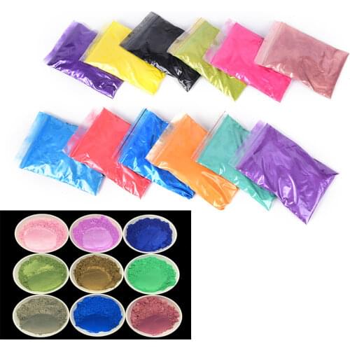 10g Healthy Natural Mineral Mica Powder DIY For Soap Dye Soap Colorant Makeup Eyeshadow Soap Powder Skin Care 12 Colors