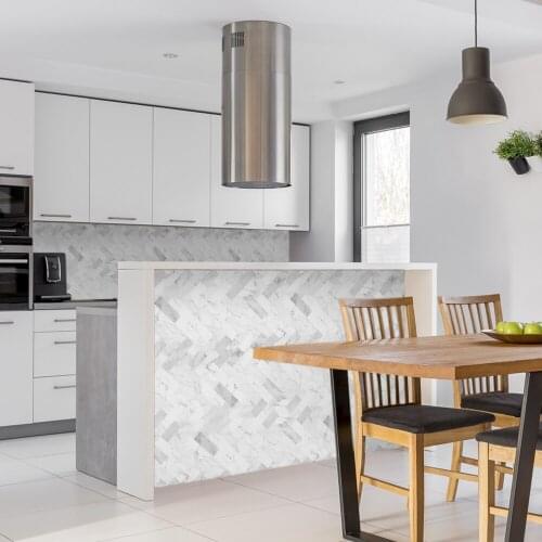 14Pcs Kitchen Marble Contact Paper Pvc Wall Stickers Marble Countertop White Stickers Bathroom Diy Waterproof Wallpaper