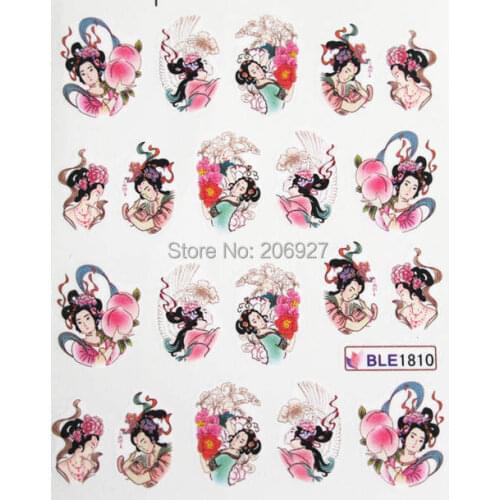 2PCS BLE1810 Cartoon Nail Art Water Decal Nail Water Transfer Sticker