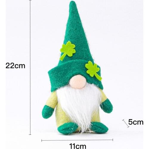 2pcs Desktop Decoration Patricks Day Green Hat Doll Faceless Elderly Dwarf Irish Festival Ornaments Dwarf Plush Enanos#7