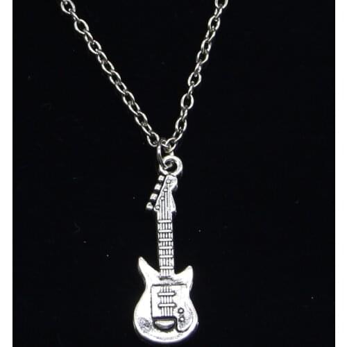 20pcs New Fashion Necklace 35x12mm electic guitar Pendants Short Long Women Men Colar Gift Jewelry Choker