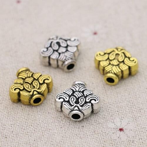 Silver Gold Color Cloud Flower Spacer Beads Round Loose Beads for Jewelry Making Bracelet Necklace Accessories 15x16mm 6pcs