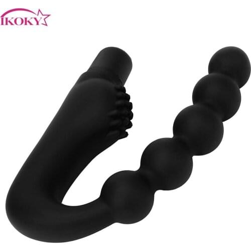 IKOKY Butt Plug Clitoris Stimulator Prostate Massager G-spot Sex Toys for Men Women Anal Bead Adult Products Anal Vibrator