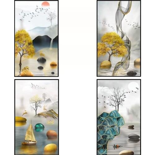 Chinese style living room static glue-free frosted glass film opaque film kitchen bedroom sliding door privacy film