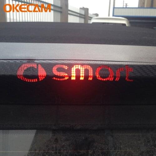Car Rear High Brake Light Dedicated Decal Sticker Carbon Fiber Logo Sticker For Smart 451 450 Fortwo Car Accessories