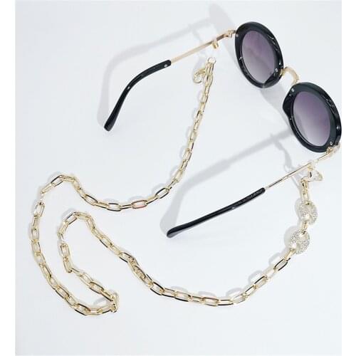 Luxury Golden Link Crystal Bead Eyeglasses Chains Necklace Reading Glasses Sunglasses Strap Cord Holder Face Mask Neck Head Band