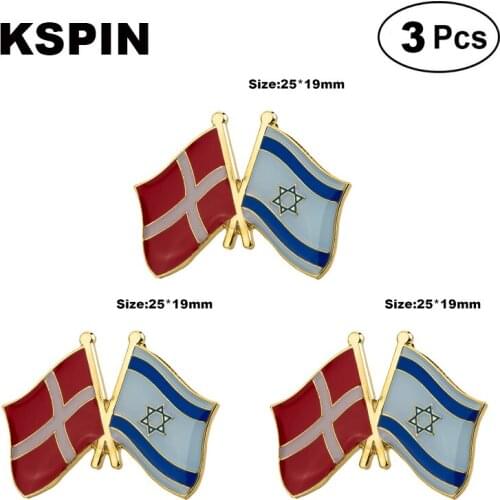 Denmark& Israel Lapel Pin Brooches Pins Flag badge Brooch Badges
