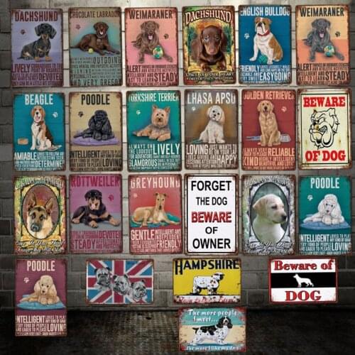 [ DecorMan ] Custom Pet Metal sign Beware of DOG Poster Beagle POODLE Paintings Bar PUB Decor LT-1982