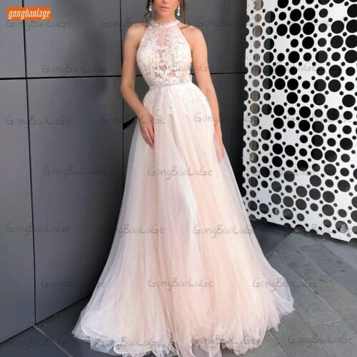 Elegant O Neck Wedding Gown 2021 Boho A Line Robe De Mariée Custom Made Slim Fit Bride Gown Rural Country Sleeveless Trouwjurk