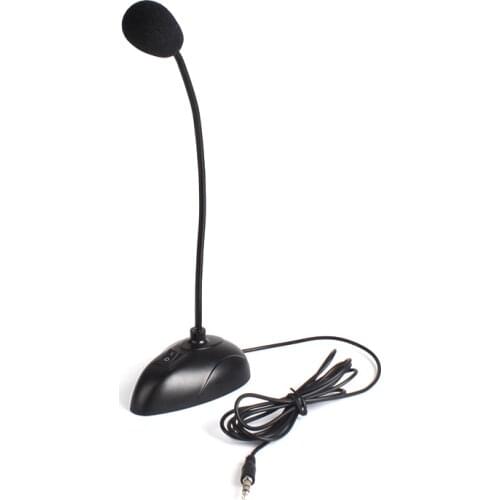 3.5mm Plug Flexible Stand Mini Studio Speech Microphone Gooseneck Wired Microphone for Computer PC Desktop Notebook