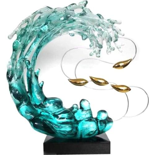 Art Decorative Water Like Resin Craft Abstract Sculpture Home Hotel Decoration Standing Sculptures