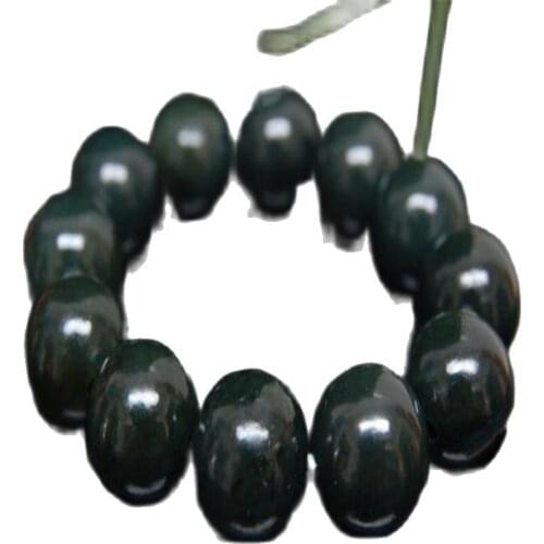 Chinese Hand Carved jade Bead Natural Hetian jade Bracelet