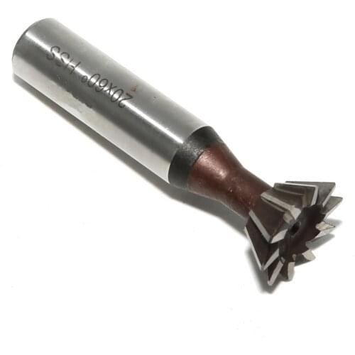 1PC HSS 20x60degree Straight Shank Dovetail Cutter End Mill 10 Flutes Milling Cutter