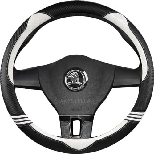 Leather Car Steering Wheel Cover for Skoda Octavia A5 A7 RS Octavia 2 3 Combi Auto interior Accessories
