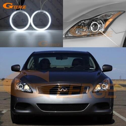 For INFINITI G37 COUPE Q60 Xenon Headlight 2008-2015 Excellent Ultra bright CCFL Angel Eyes Halo Rings kit Day Light