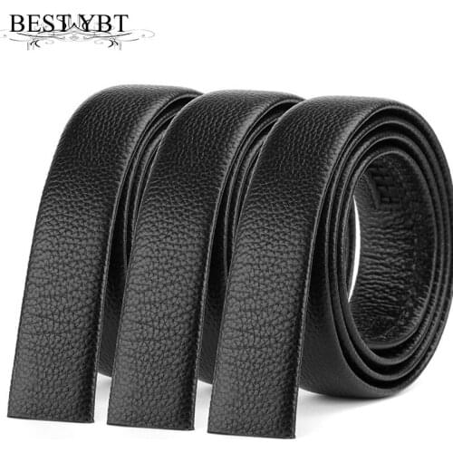 Best YBT Mens No Buckle Belt Brand Belt Men High Quality Male Imitation Leather Strap Jeans Belt Free Shipping 3.5cm Belts