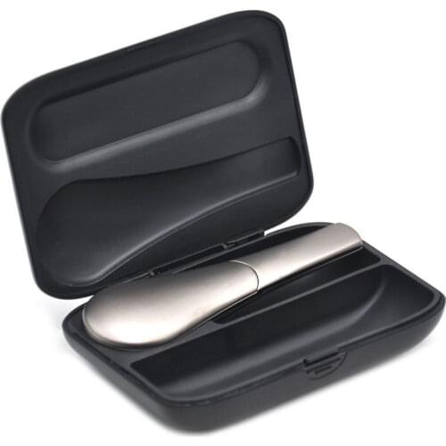 Metal Tobacco Pipe Gold Silver Herbs Business Dating Etiquette Gift Smoking Pipe Spoon With Magnetic Lid Plastic Case Crafts