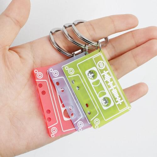 Fashion Personalized Custom Spotify Music Scan Code Audio Tape Keychain Acrylic Audio Tape Shaped Song Code Keyring Jewelry Gift