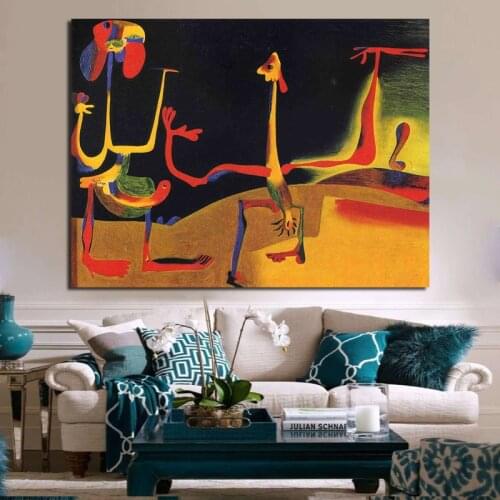 Joan Miroes Man Woman In Front Canvas Posters Prints Wall Art Painting Oil Decorative Picture Modern Living Room Home Decoration