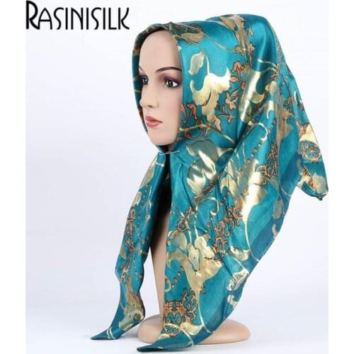 NEW 100% Silk Jacquard Square Hjiab Muslim Scarf Turban Ultralight Retro Shawl Turkish Hijab Women Islamic Headscarf 1pc