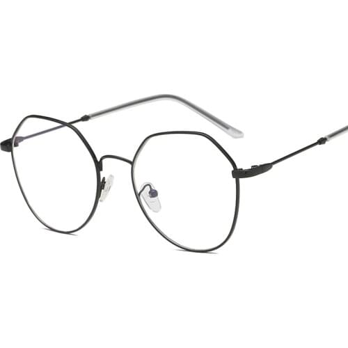 2019 new metal polygon retro glasses frames female irregular myopia frames women with fine color matching myopia men