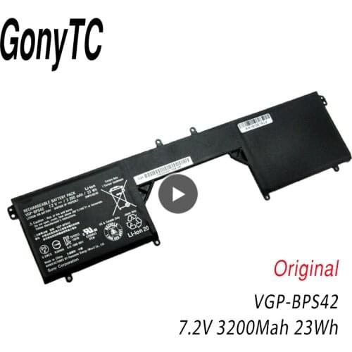 GONYTC VGP-BPS42 bps42 Original laptop Battery For sony 11A SVF11N14SCP SVF11N15SCP SVF11N18CW 7.2V 23WH Genuine battery