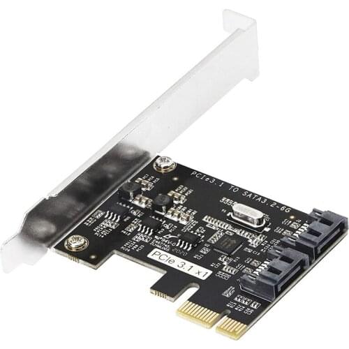 PCI-E SATA Expansion Card PCIE3.1 to 2-Port SATA3.2 6Gbps Solid State IPFS Hard Drive Adapter Card Supports HDD SSD