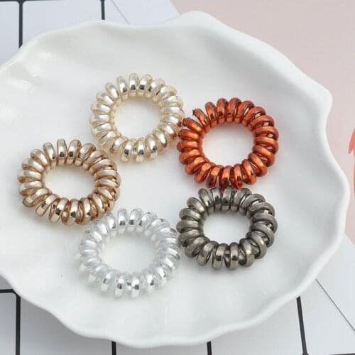 Pearlescent Super Bright Telephone Line Scrunchie Women Girls Solid Color Hair Care Anti-Slip Elastic Hair Ring Hair Accessories