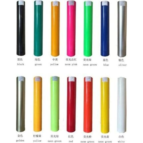 0.50x25m/roll 15 Different color PU Vinyl Film for T shirts High Quality Heat Transfer Vinyl For Clothing Iron on Vinyl