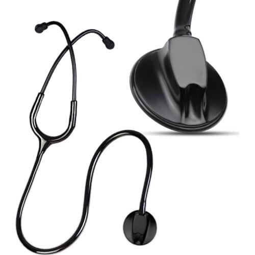 All Black New Professional Health Care Medical Estetoscopio Blood Pressure Single Head Cute Stethoscope