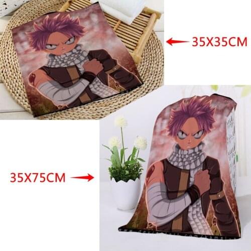 Custom Fairy Tail Face Towels Facecloth Microfiber Washcloth Quick drying Sports Towel 35x75cm and 35X35cm