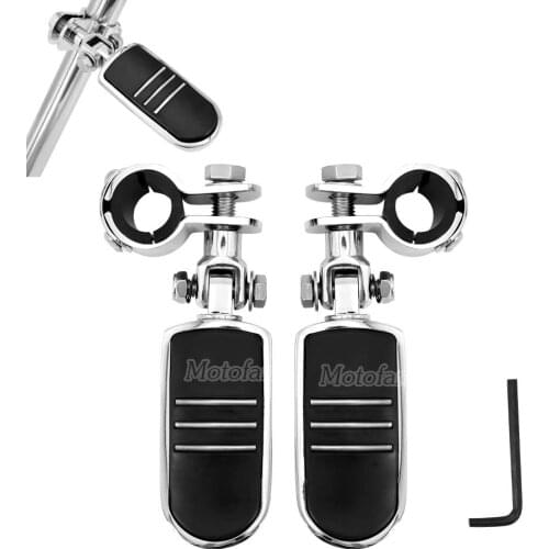 1-1/4" Motorcycle Adjustable Foot Pegs Engine Guard Footrest Pedal Mount Clamps 25-35mm For Harley Honda Yamaha Suzuki