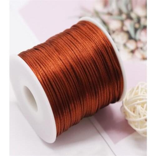 1MM Red Coffee Nylon Chinese Satin Silk Knot Cord Rattail Thread Necklace Macrame String Jewelry Findings Beading Rope #713