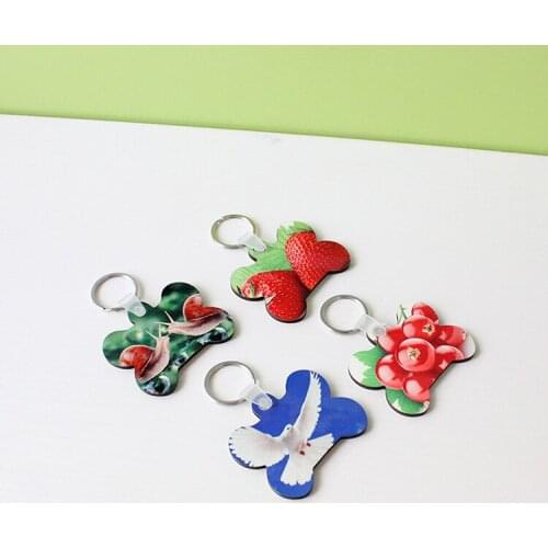 Sublimation blank key chains double heart mdf keychain hot transfer printing diy customized key ring consumables 20pcs/lot