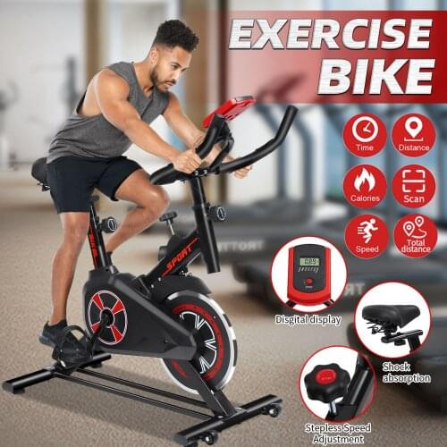 Exercise Bike with LCD monitor Home Ultra-quiet Indoor Bike Fitness Bike Dynamic Bicycle Fitness Equipment Heavy Duty