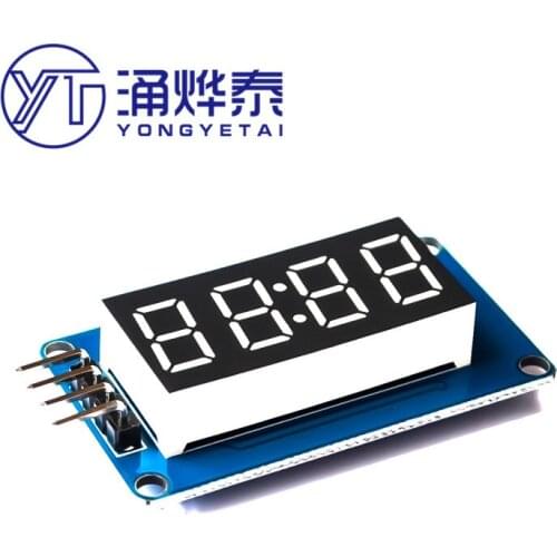 YYT 4-digit digital tube display module LED brightness adjustable with clock point accessories building blocks