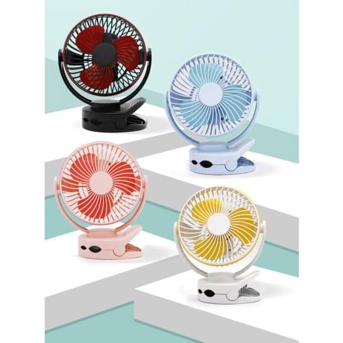 Clip on Fan 4-Gear Desk Fan w/ LED Light Dense Cover for Home Baby Stroller