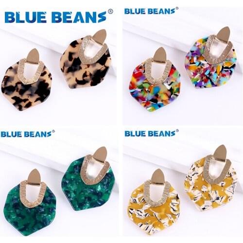 Earrings for Women 2019 New Bohemian Acrylic Colorful Resin Minimalist Earring Dangle Unique Design Statement Wedding Jewelry