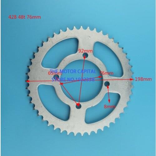 High performance 76mm 428 48T Tooth Rear Chain Sprocket for Motorcycle Pit Dirt Bike Go Kart