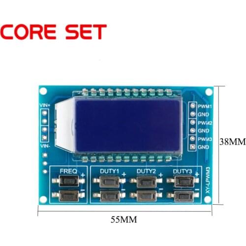 1Hz-150Khz 3-way Signal Generator Adjustable PWM Pulse Module Frequency Function Duty Cycle Module LCD Display Upgraded Version