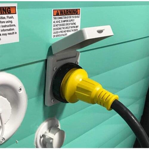 125V 30 AMP RV Power Inlet Male Socket Power Plug Electric Inlet Box Outdoor Trailer Boat With 3 Stainless Steel Pins