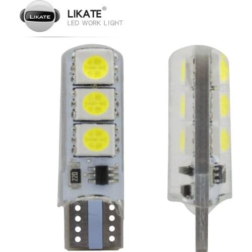 1x T10 W5W Car LED Bulb Turn Signal Light Auto Interior Dome Reading Light License Plate Wedge Side Super Bright White 12V 6SMD